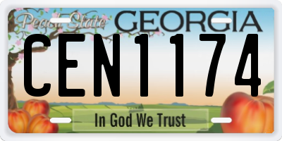 GA license plate CEN1174