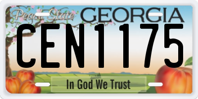 GA license plate CEN1175