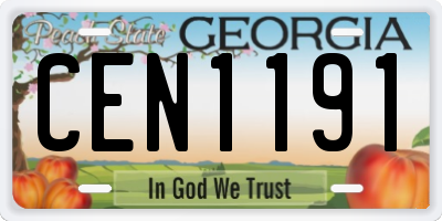 GA license plate CEN1191