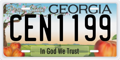 GA license plate CEN1199