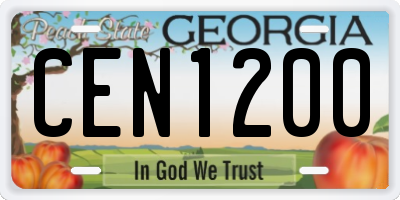 GA license plate CEN1200