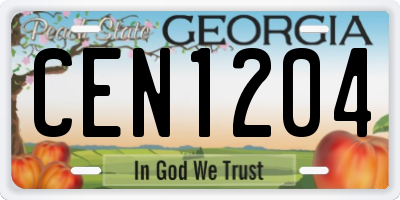 GA license plate CEN1204