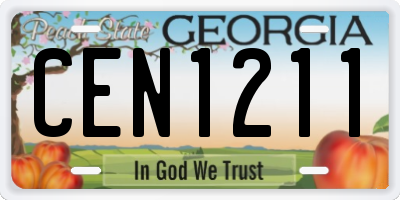 GA license plate CEN1211