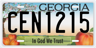 GA license plate CEN1215