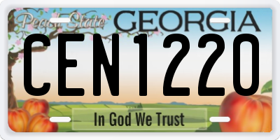 GA license plate CEN1220