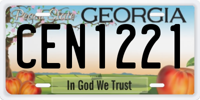 GA license plate CEN1221