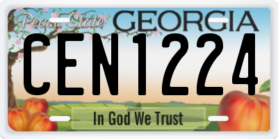 GA license plate CEN1224