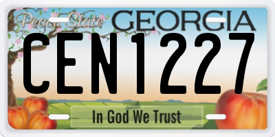 GA license plate CEN1227