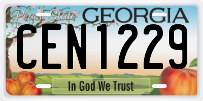 GA license plate CEN1229