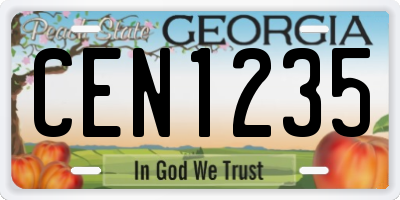 GA license plate CEN1235