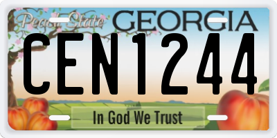 GA license plate CEN1244