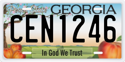 GA license plate CEN1246
