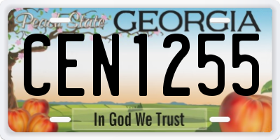 GA license plate CEN1255