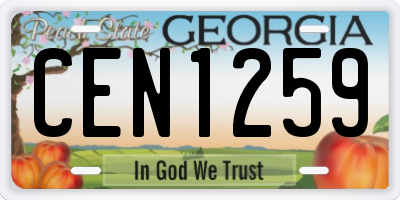 GA license plate CEN1259