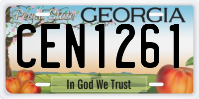 GA license plate CEN1261