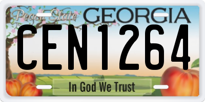 GA license plate CEN1264