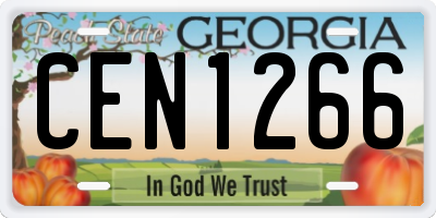 GA license plate CEN1266