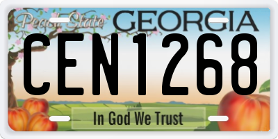 GA license plate CEN1268