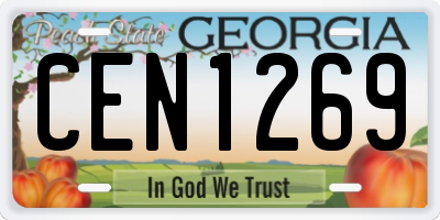 GA license plate CEN1269
