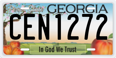 GA license plate CEN1272