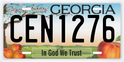 GA license plate CEN1276