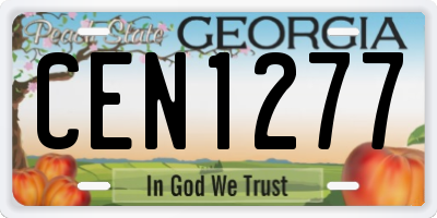 GA license plate CEN1277