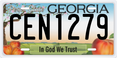 GA license plate CEN1279