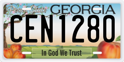 GA license plate CEN1280