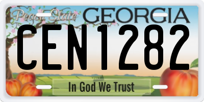 GA license plate CEN1282