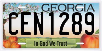 GA license plate CEN1289