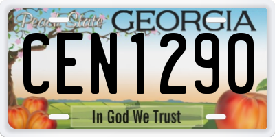 GA license plate CEN1290