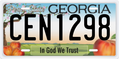 GA license plate CEN1298