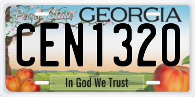 GA license plate CEN1320
