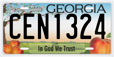 GA license plate CEN1324