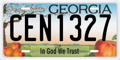 GA license plate CEN1327