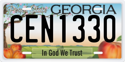 GA license plate CEN1330