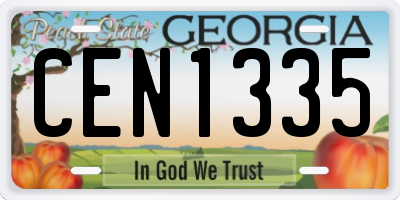GA license plate CEN1335