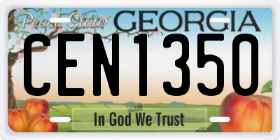 GA license plate CEN1350