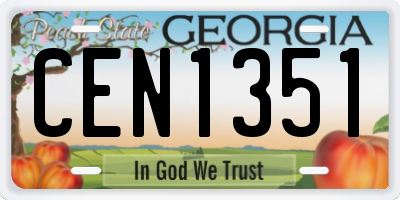 GA license plate CEN1351