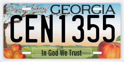 GA license plate CEN1355