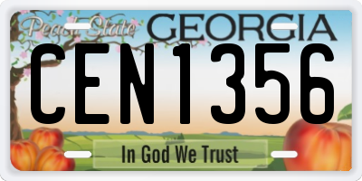 GA license plate CEN1356