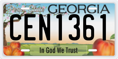 GA license plate CEN1361