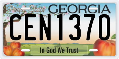 GA license plate CEN1370