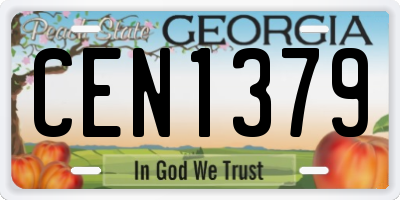 GA license plate CEN1379