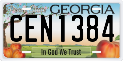 GA license plate CEN1384