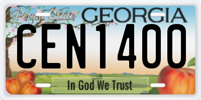 GA license plate CEN1400