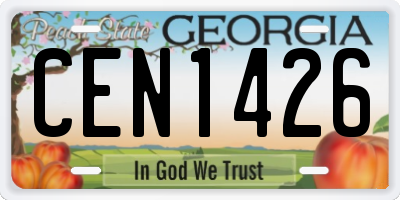 GA license plate CEN1426
