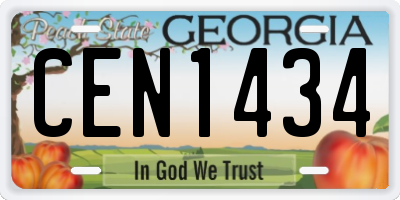 GA license plate CEN1434