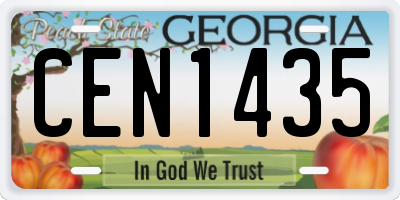 GA license plate CEN1435