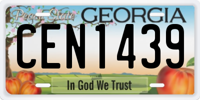 GA license plate CEN1439